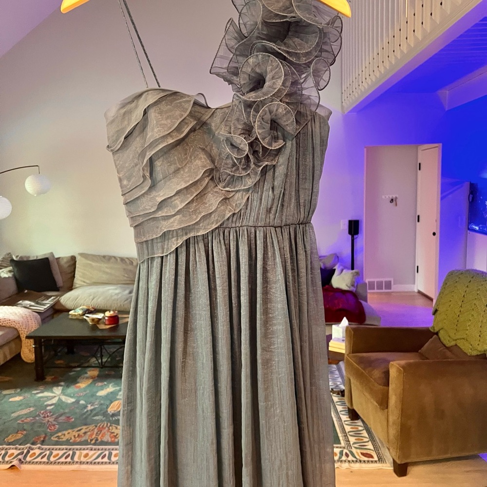 BCBG generation Elegant dark blue Ruffled Dress from the 2000s